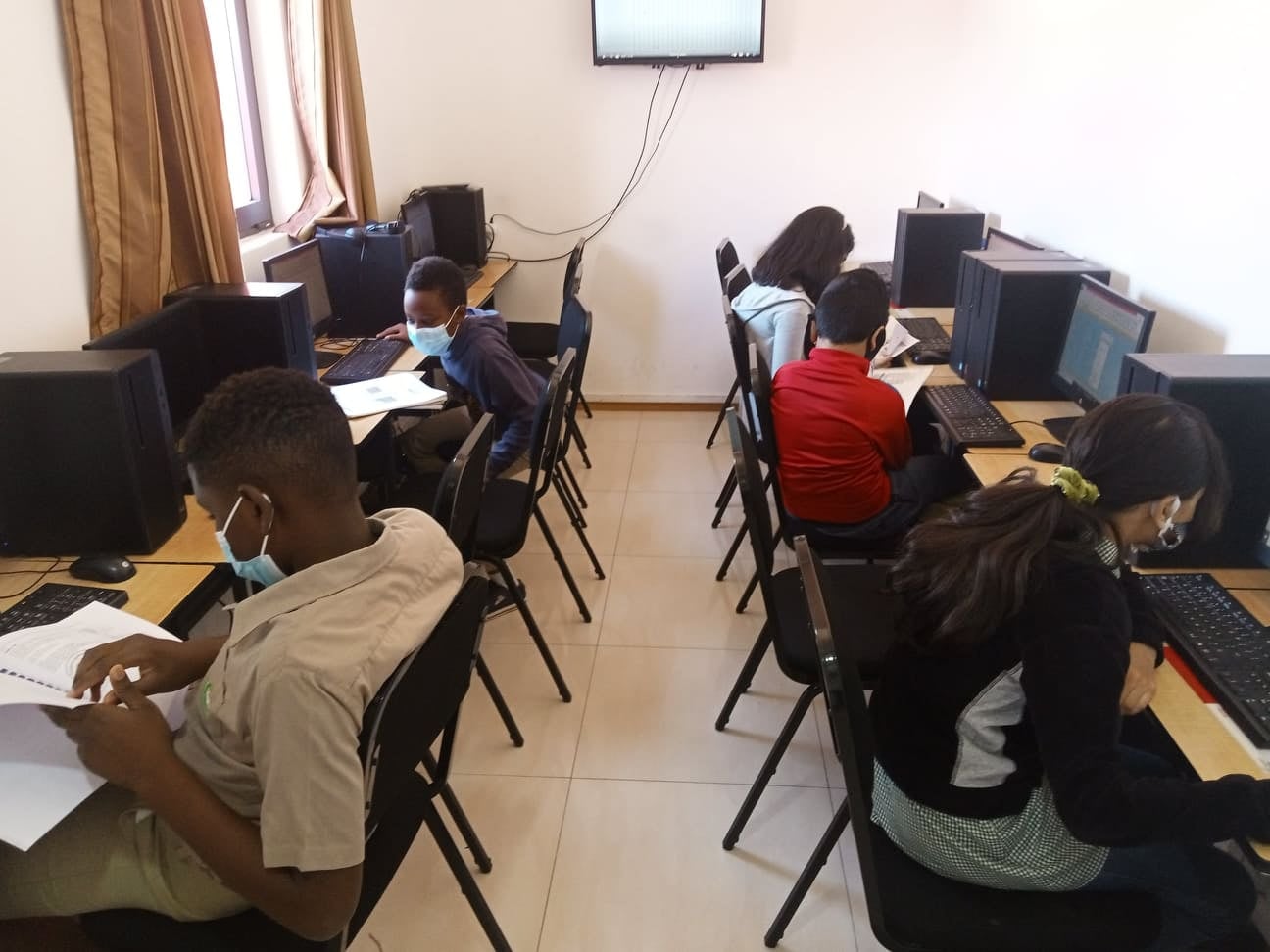 face to face in computer lab